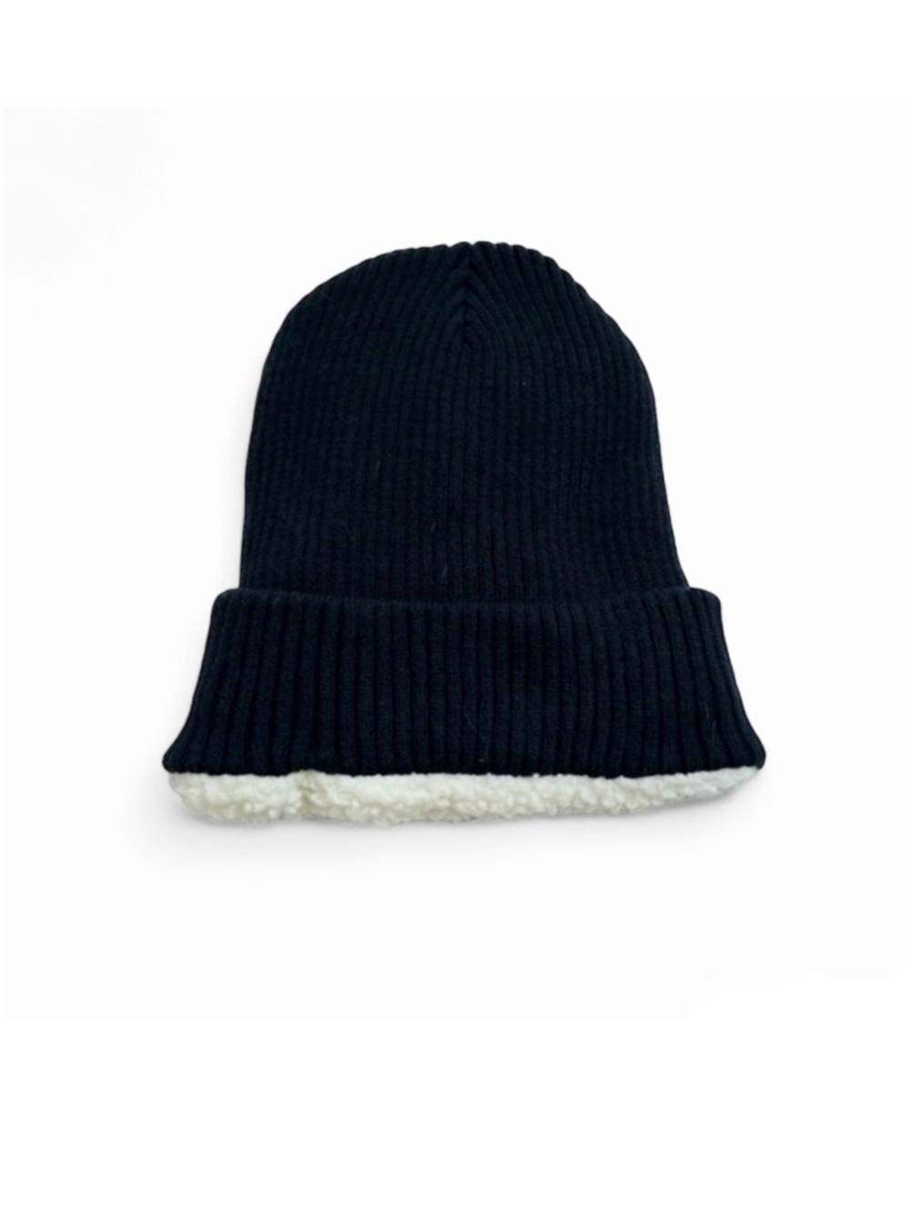 ★ NWOT Unbranded Warm & Thick Fleece Ribbed Beanie - Navy ★